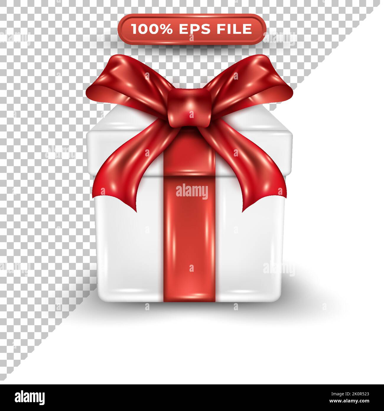 An illustration of a white gift box with a glossy finish isolated on a ...
