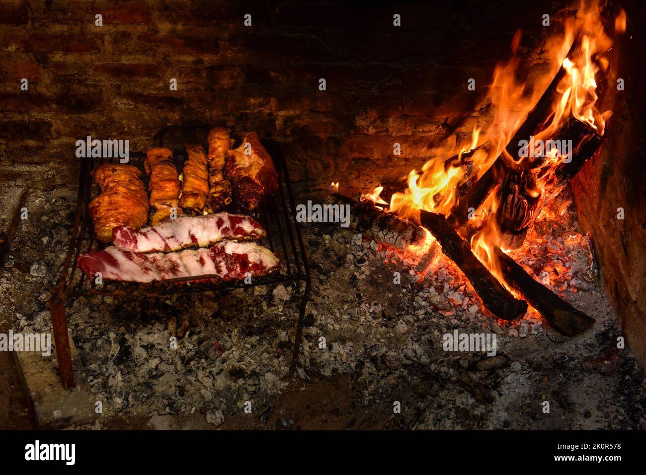 Roasted Crispy Ribs, traditional Argentinian barbecue Stock Photo - Alamy