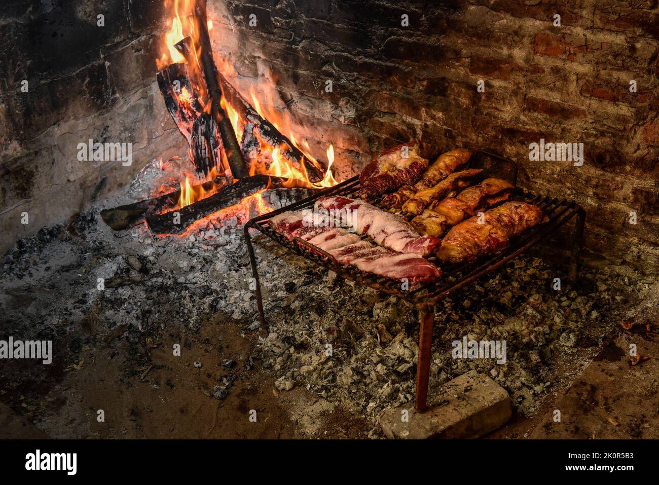 Roasted Crispy Ribs, traditional Argentinian barbecue Stock Photo - Alamy