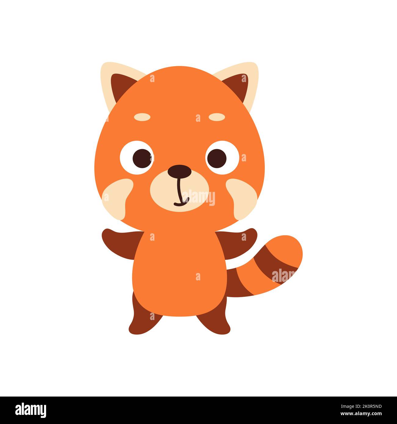 Cute little red panda. Cartoon animal character design for kids t