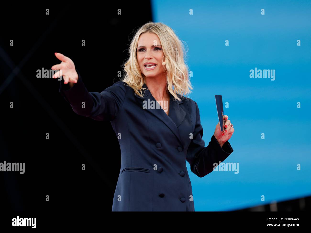 Cologne, Germany. 13th Sep, 2022. Presenter Michelle Hunziker is on
