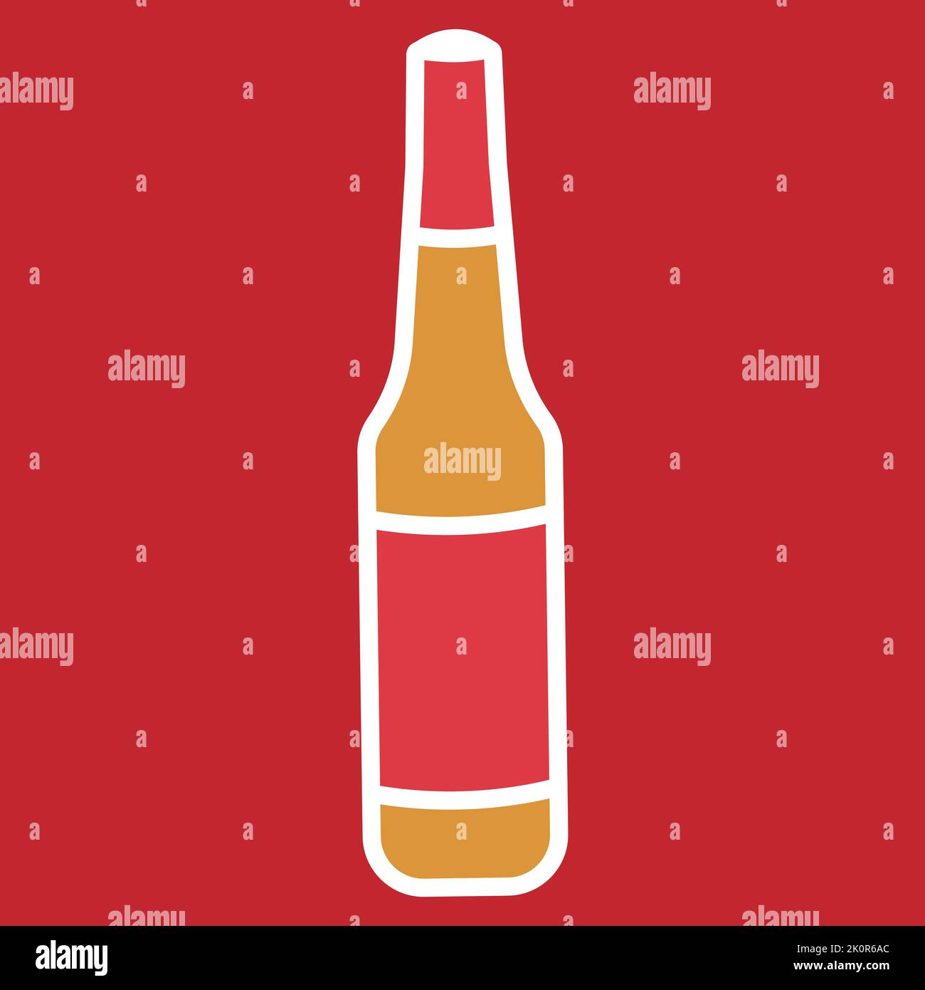 A single cold beverage bottle flat icon vector design isolated on a square background Stock Vector