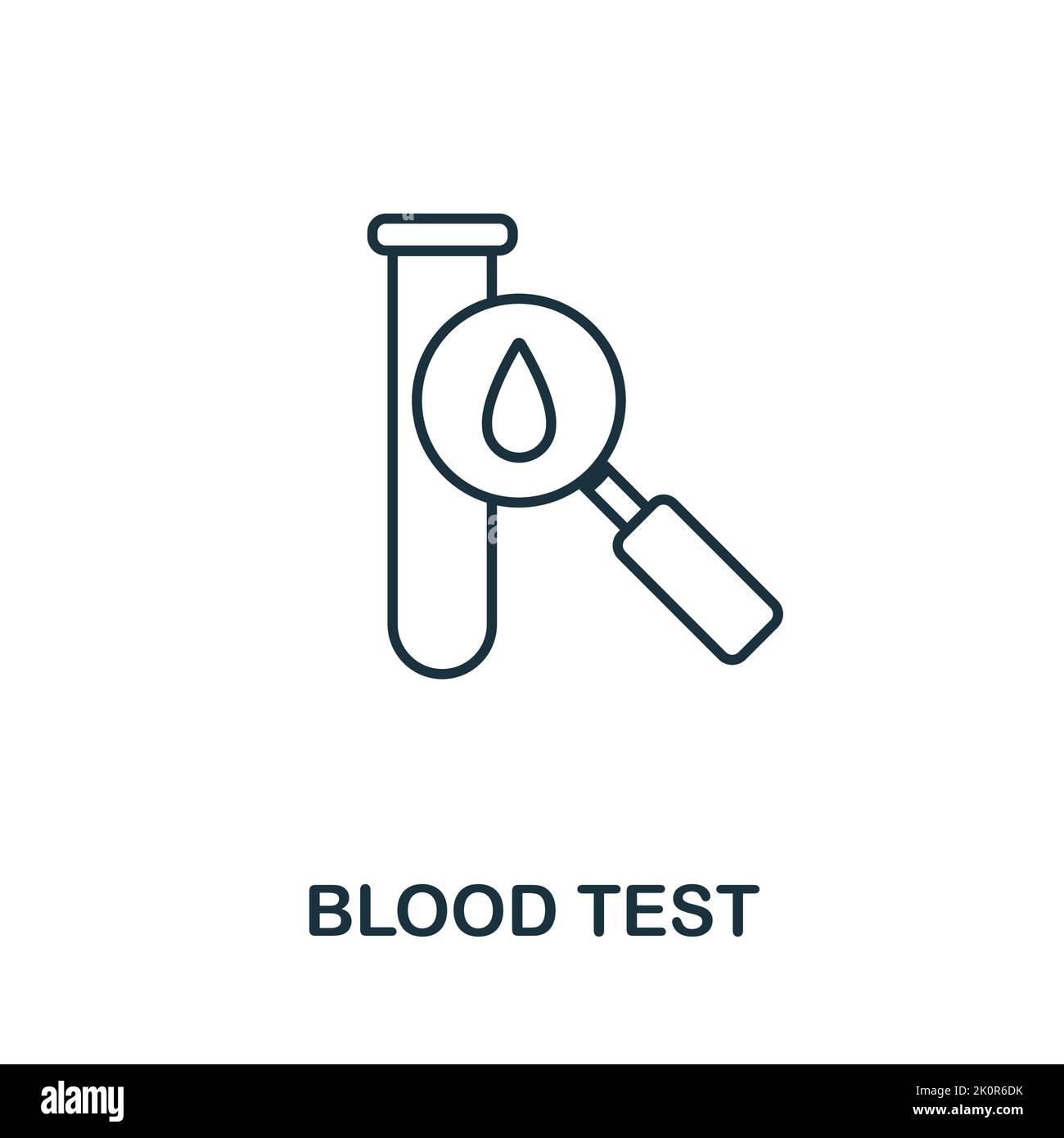 Blood Test icon. Monocrome element from medical services collection. Blood Test icon for banners, infographics and templates. Stock Vector