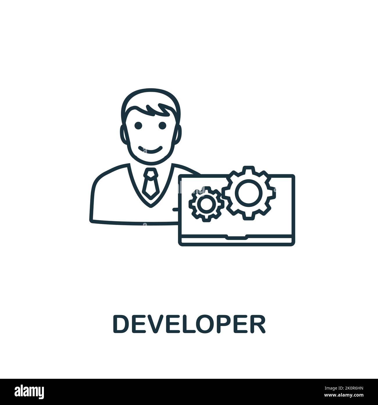 Developer icon. Creative element sign from agile method collection. Monochrome Developer icon for templates, infographics and more. Stock Vector