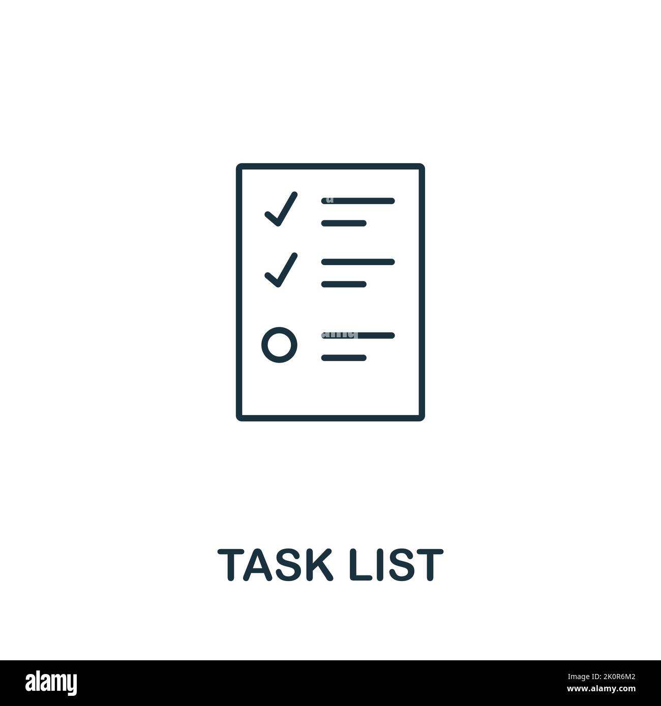 Task List icon. Creative element sign from agile method collection. Monochrome Task List icon for templates, infographics and more. Stock Vector