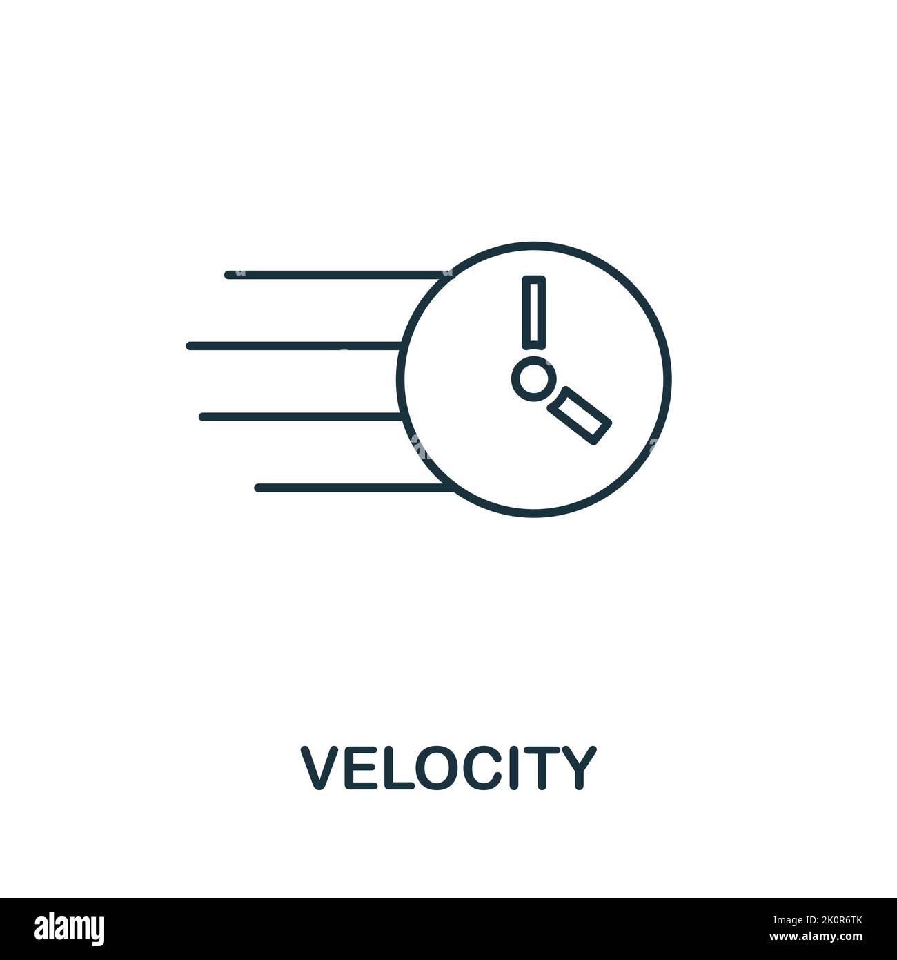 Velocity icon. Creative element sign from agile method collection. Monochrome Velocity icon for templates, infographics and more. Stock Vector