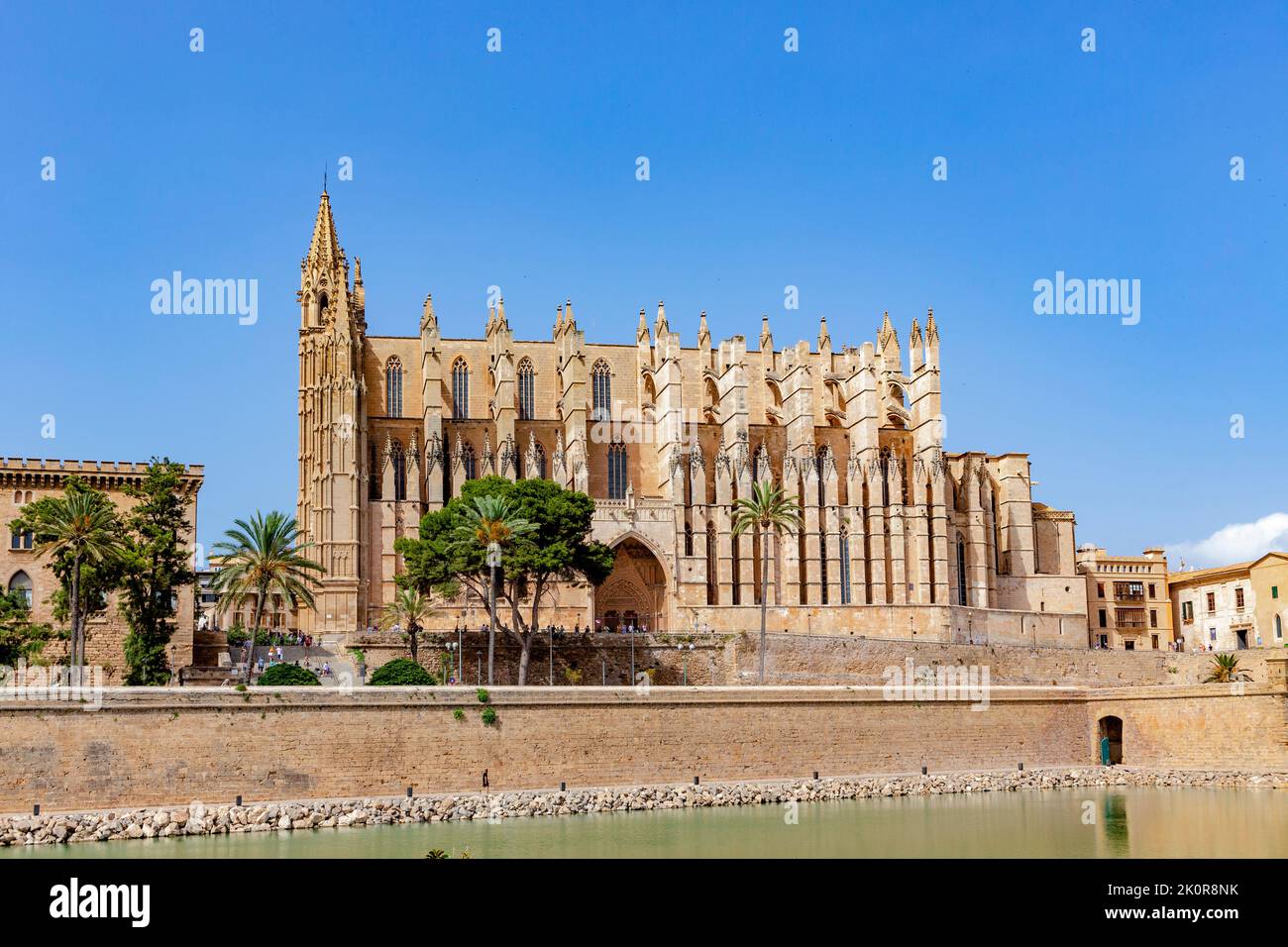 Majorca Building Cathedral of Palma Majorca, La Seu gothic medieval building, Balearic ...