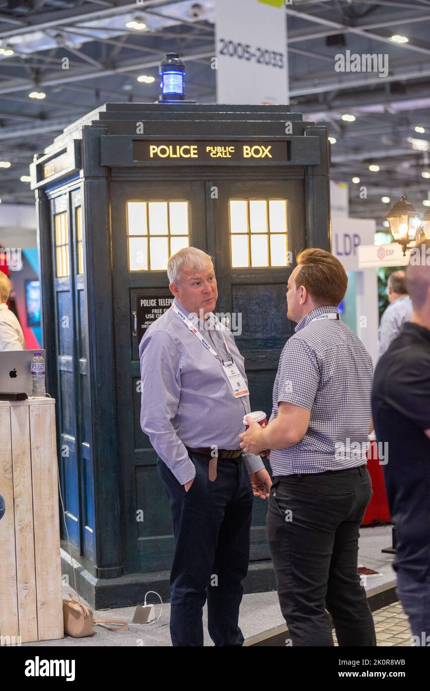London, UK. 13th Sep, 2022. IAAPA Expo Europe (Global Association for the Attractions Industry) Excel London Even the Tardis put in an apperance, Credit: Ian Davidson/Alamy Live News Stock Photo