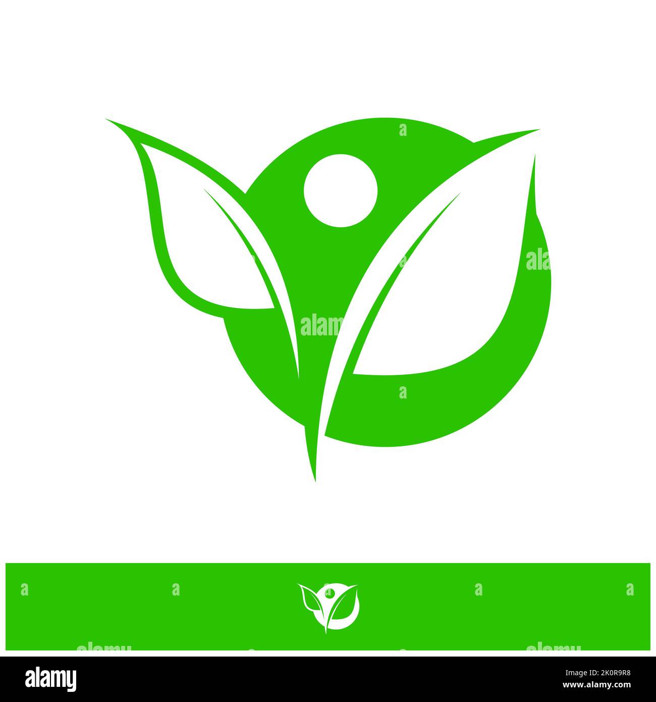 Abstract green leaf logo icon vector design. Landscape design, garden ...