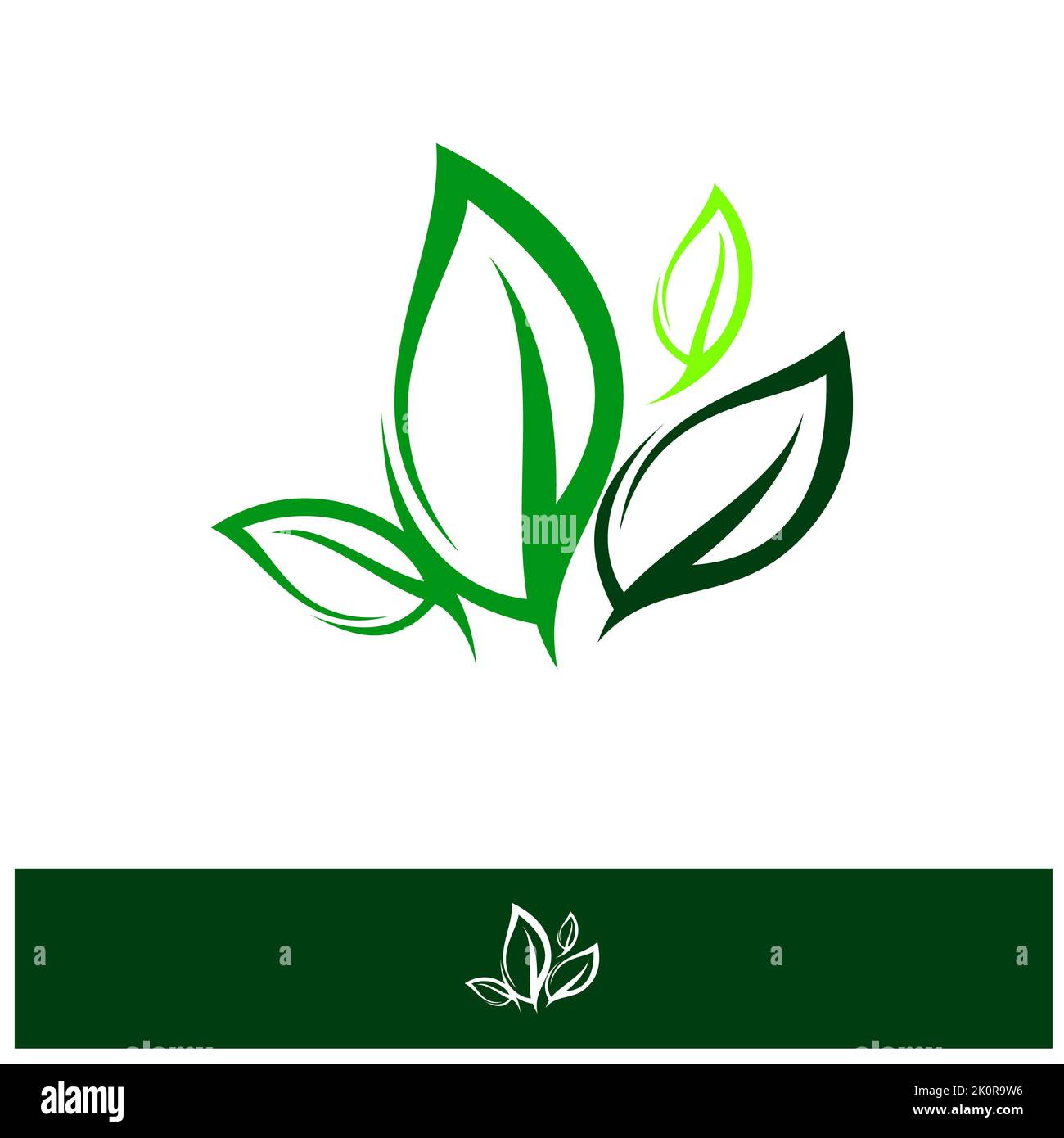 Abstract green leaf logo icon vector design. Landscape design, garden ...