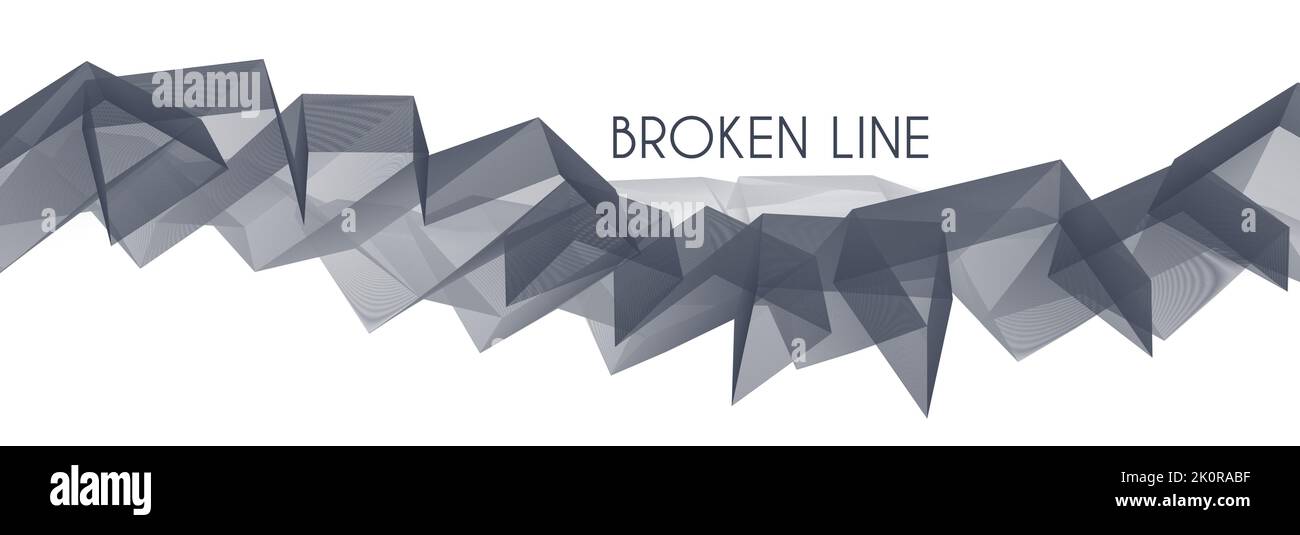 Gray sharp polyline. Abstract very broken line on white background. Vector graphic illustration Stock Vector