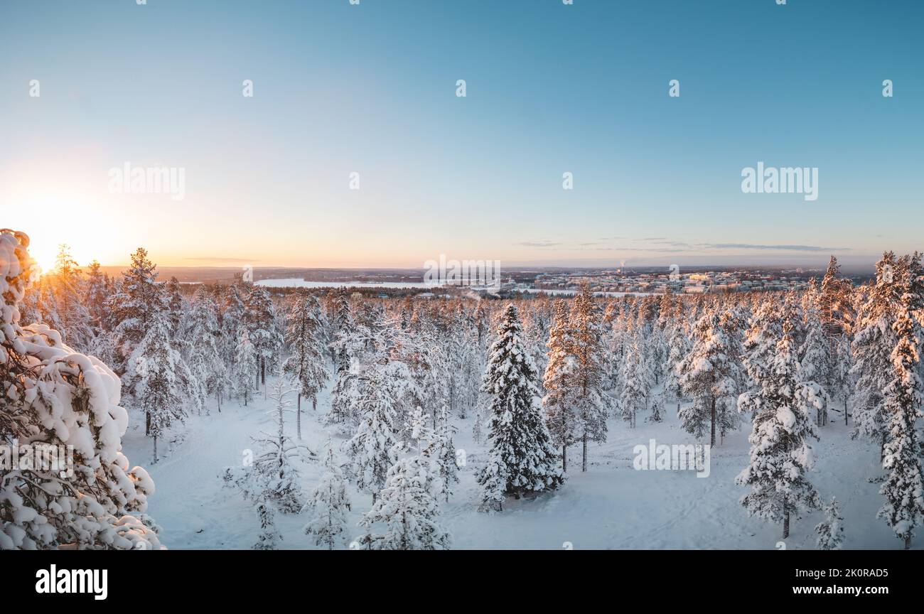 Breathtakingly Frosty Morning At A Viewpoint In Rovaniemi A Finnish Breathtakingly Frosty Morning At A Viewpoint In Rovaniemi A Finnish