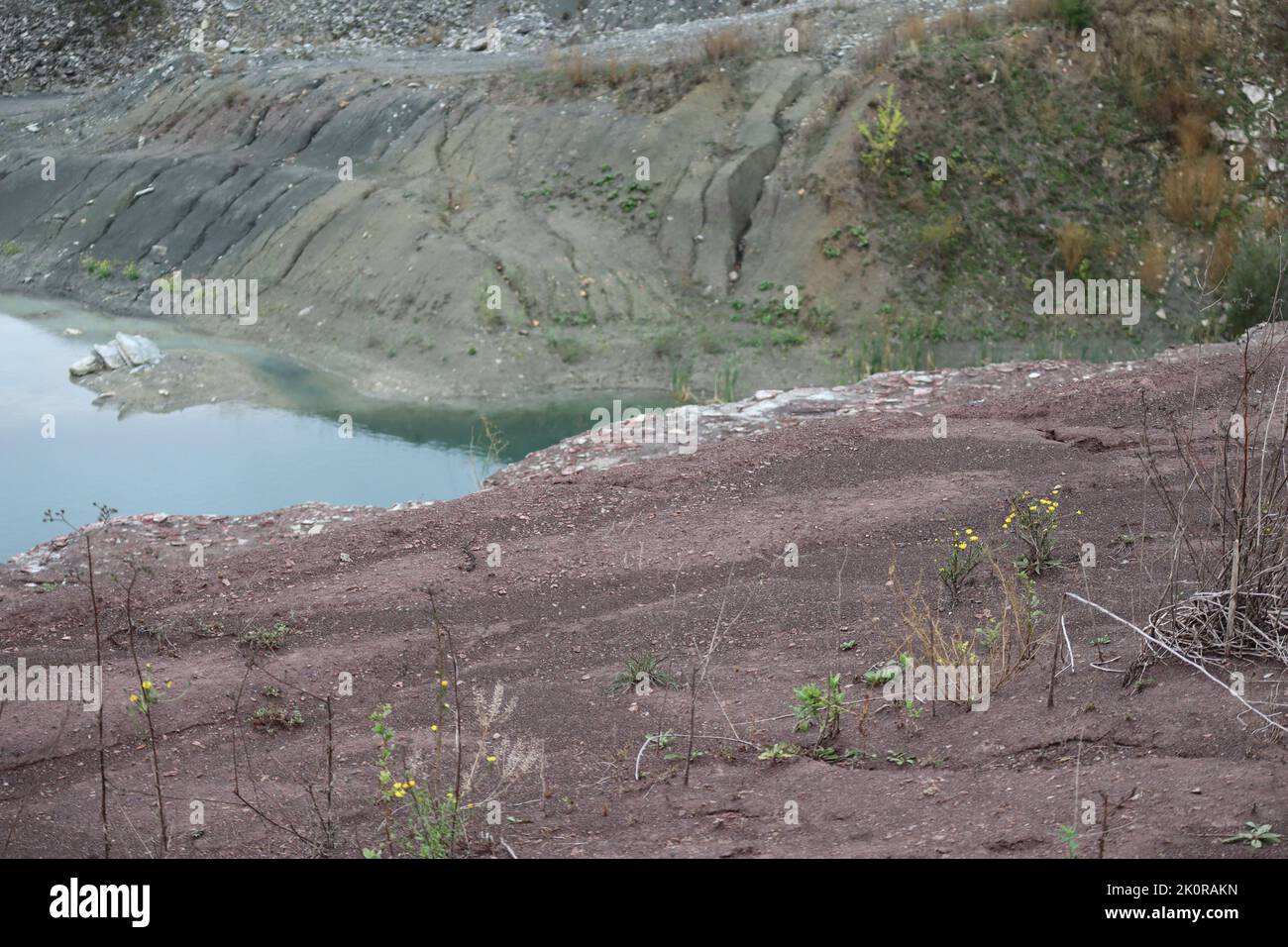 unreal Landscape due to abandoned Quarry Stock Photo