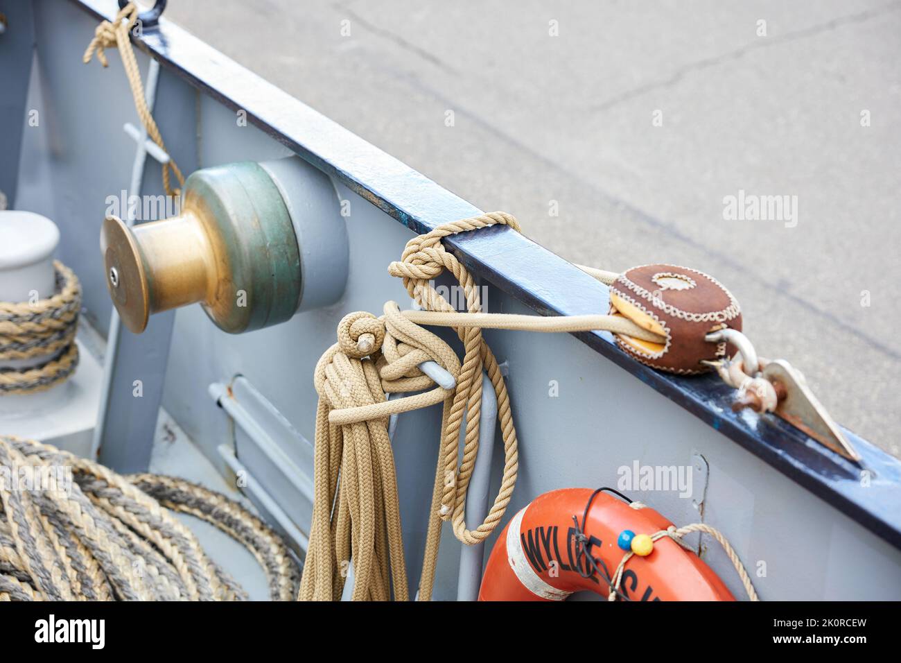 inside ships from Tall Ship Race 2022 event in Aalborg 2022 Stock Photo