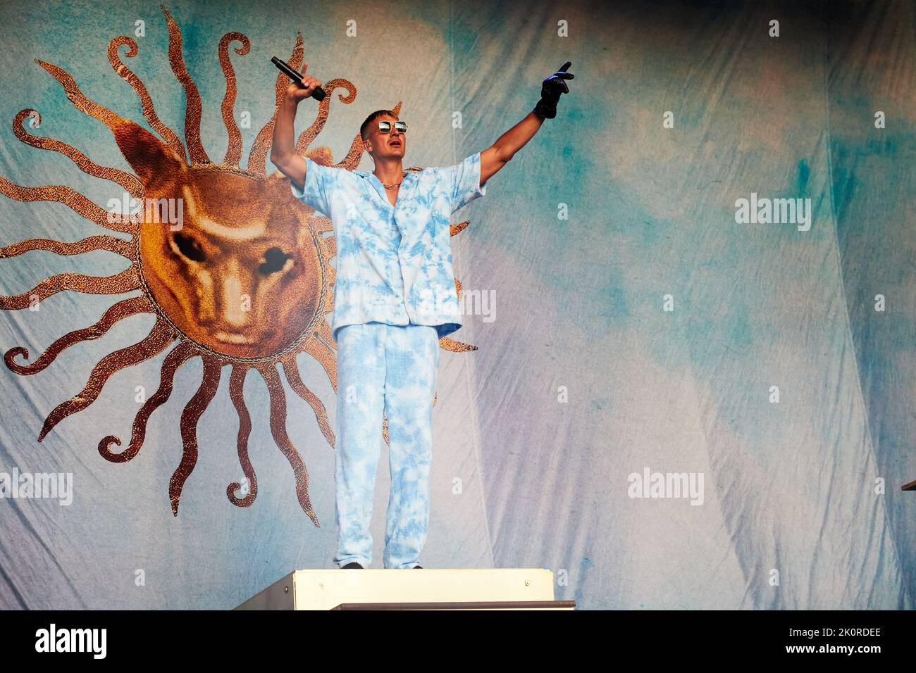 Tobias Rahim performing at Tall Ship Race 2022 in Aalborg Stock Photo