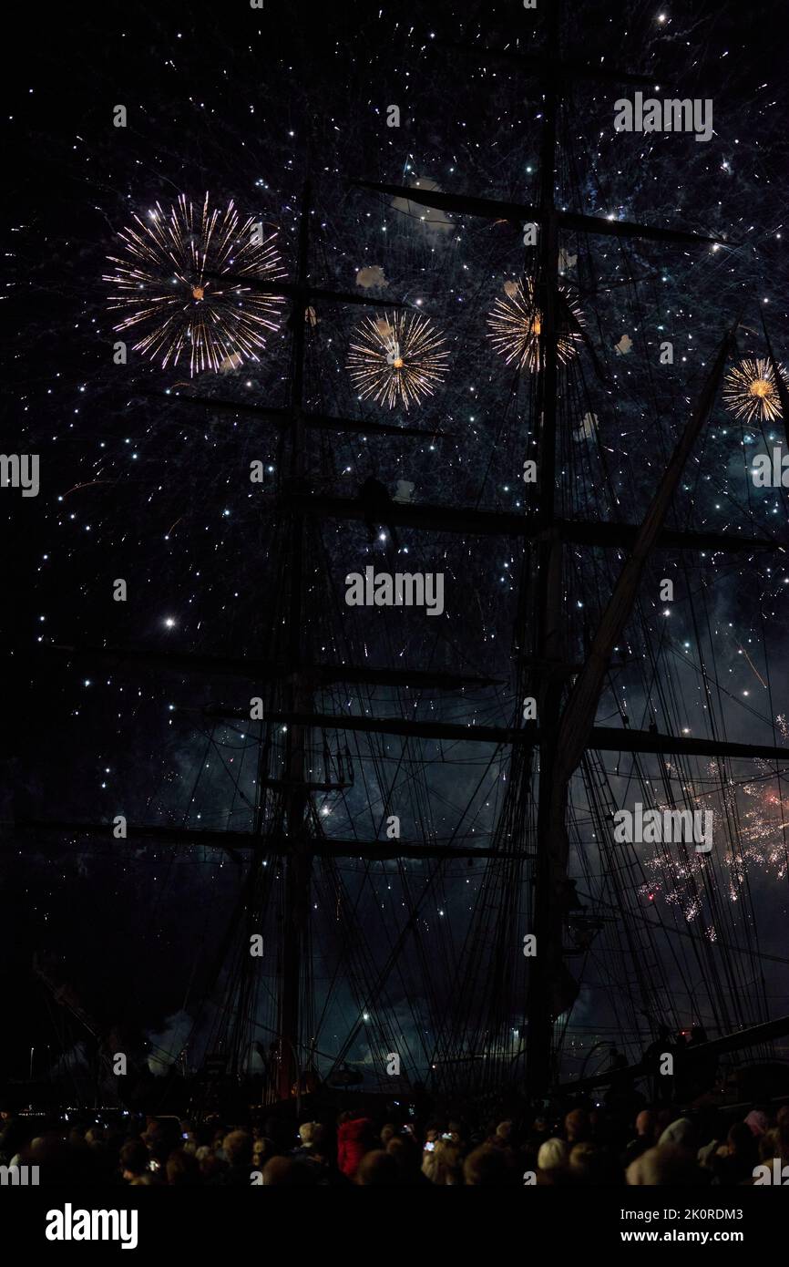 Amazing firework show from Tall Ship Race 2022 in Aalborg Stock Photo ...