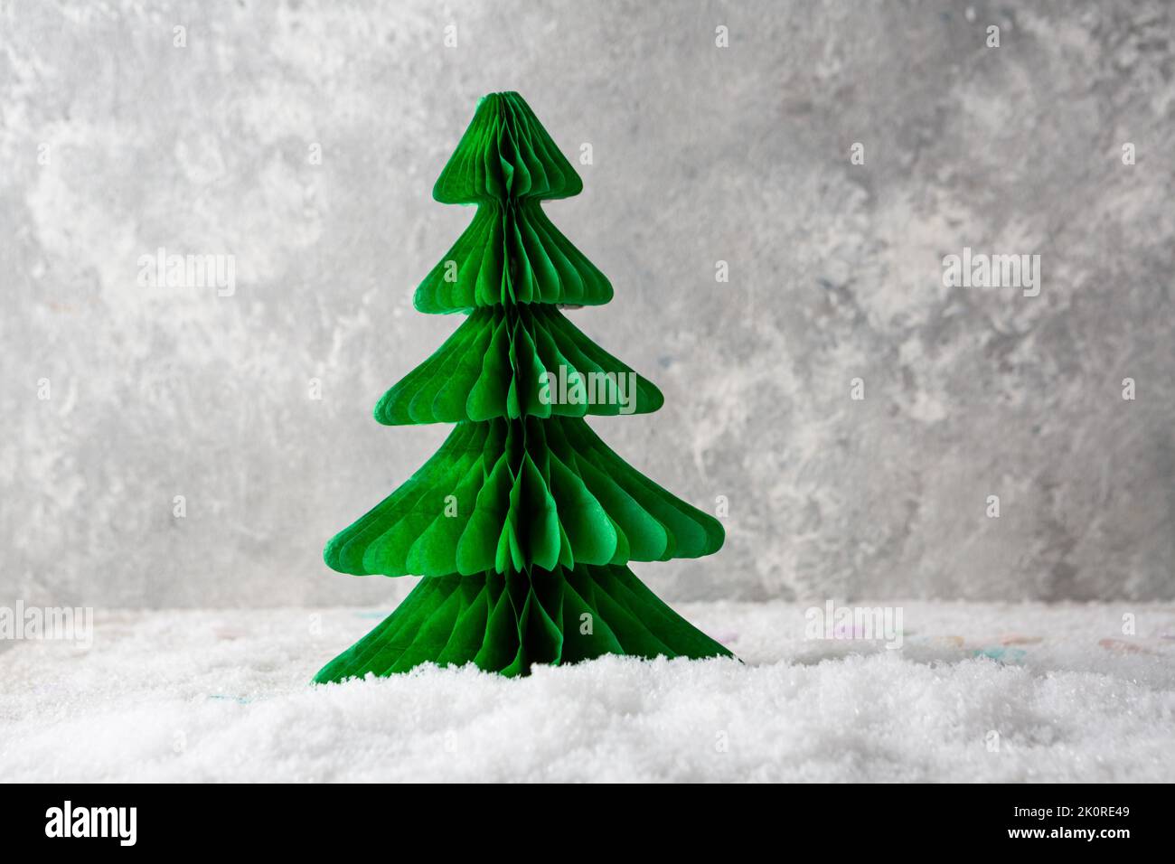 Green paper Christmas tree holiday decor Stock Photo