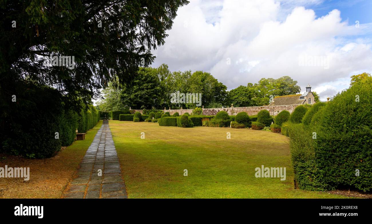 The walled garden of Avebury Manor, in Avebury, Wiltshire, England, United Kingdom. Stock Photo