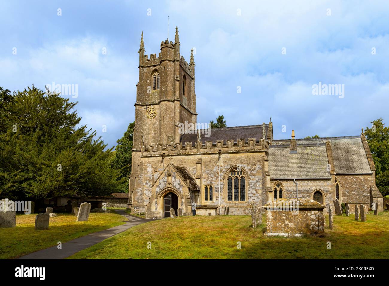 The Anglo-Saxon Church of St James, a Grade I listed building, Avebury, Wiltshire, England, United Kingdom. Stock Photo