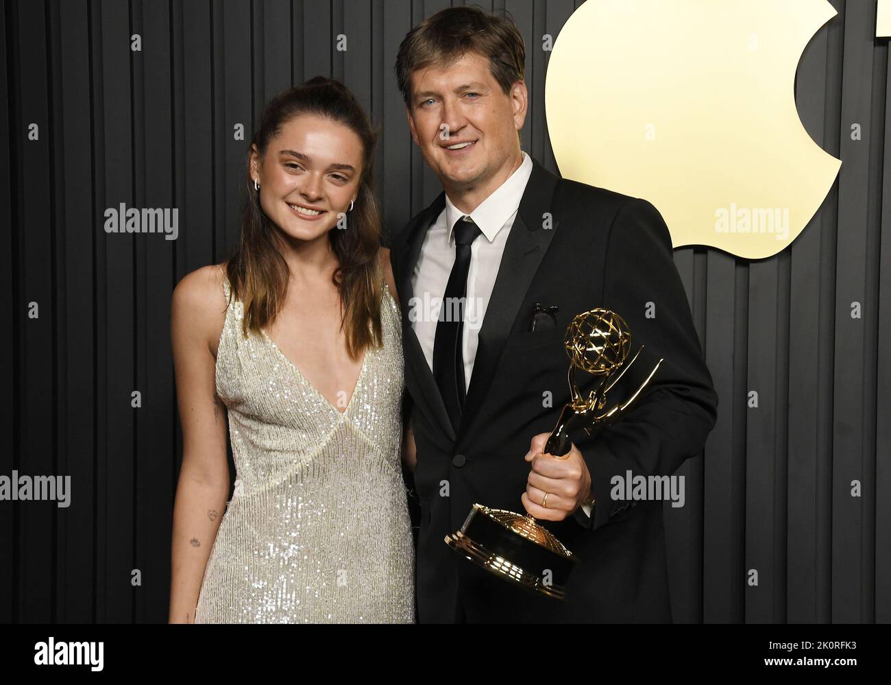 (L-R) Charlotte Lawrence and Bill Lawrence at the Apple TV+ Primetime