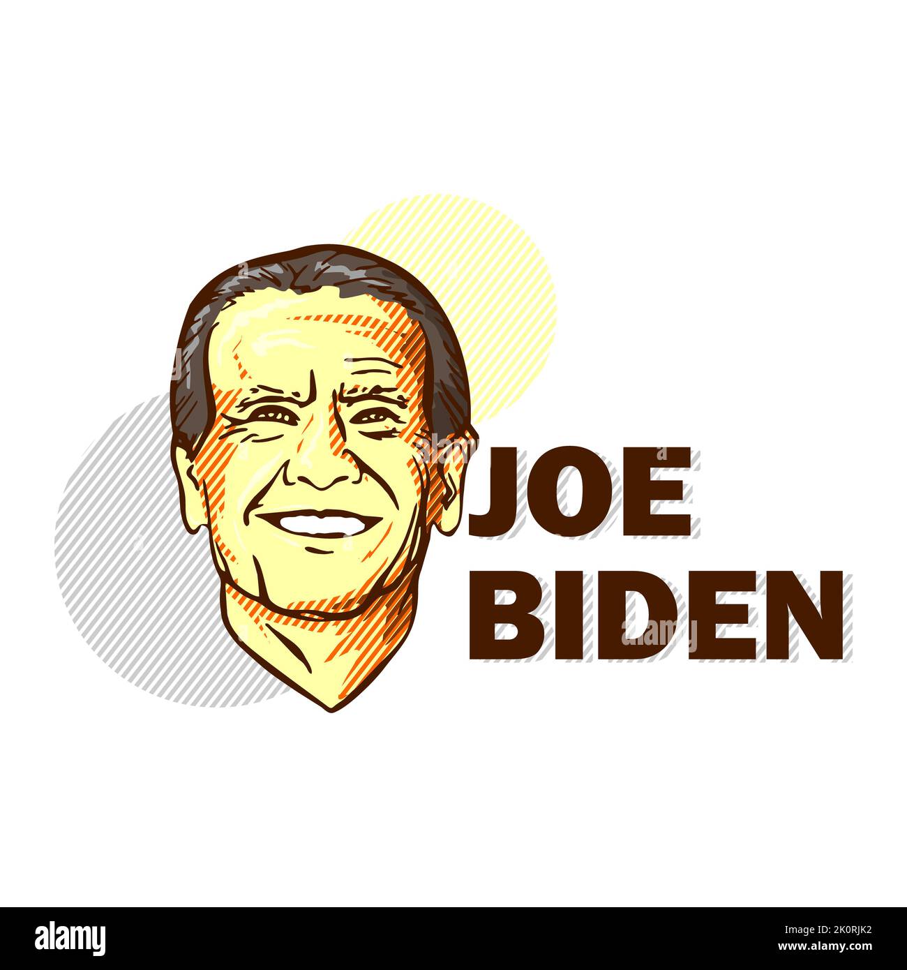 January 2020: A cartoon vector illustration of Joe Biden head, on white background Stock Photo