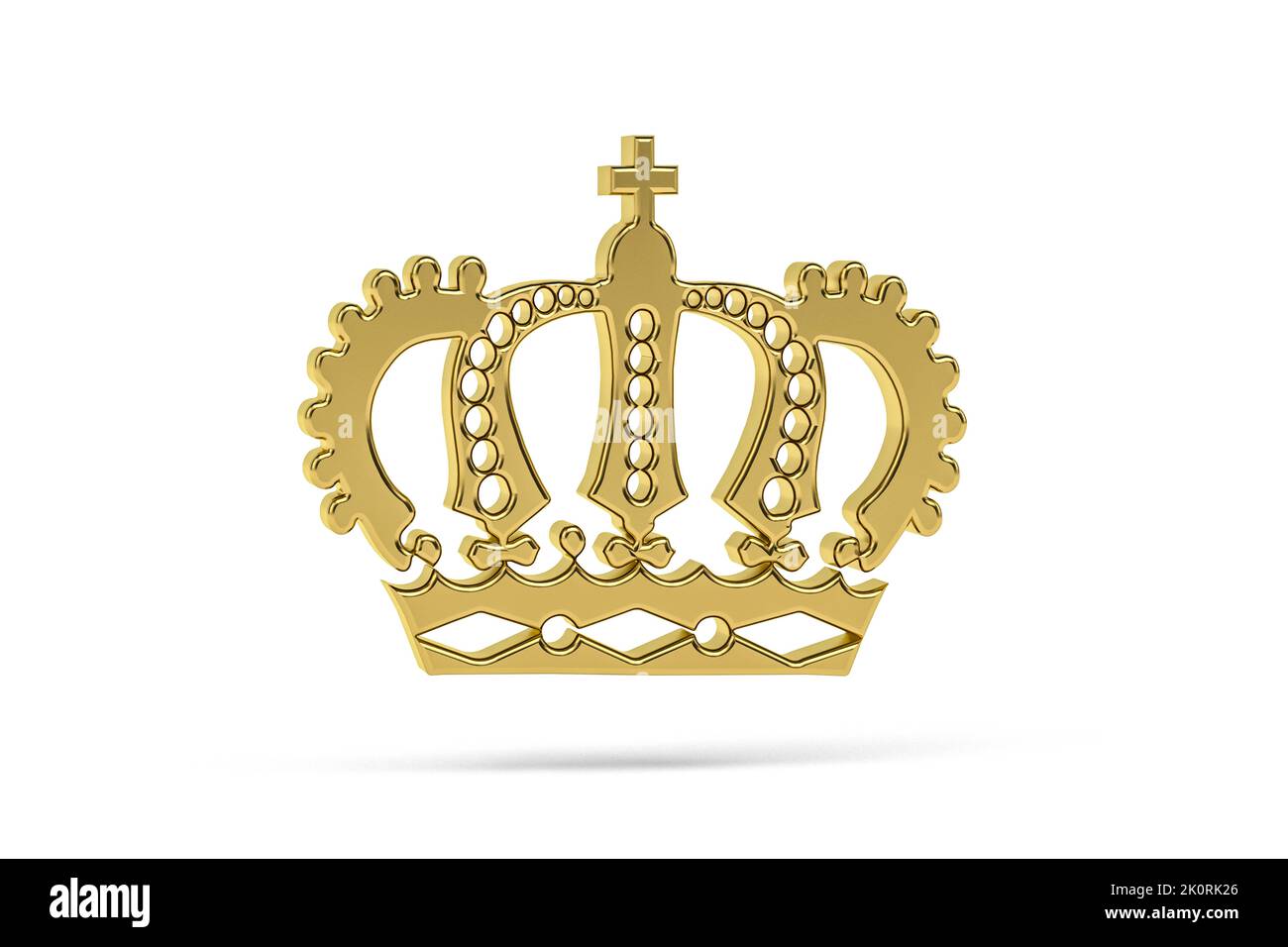 Golden 3d crown icon isolated on white background - 3d render Stock ...