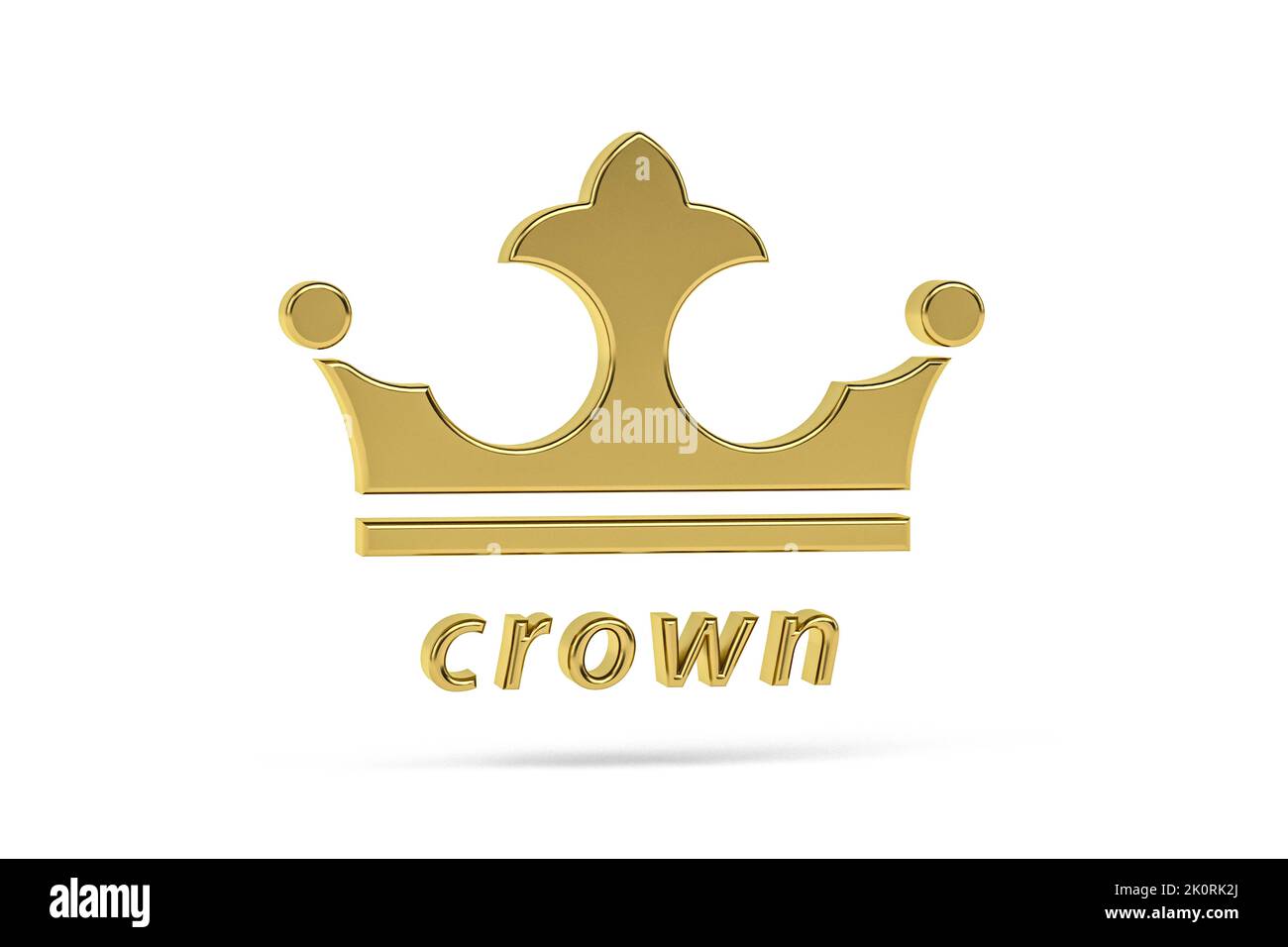 Golden 3d crown icon isolated on white background - 3d render Stock ...