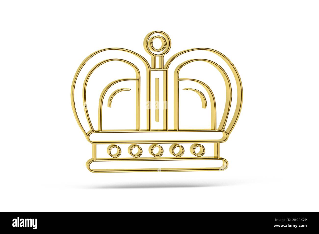 Golden 3d crown icon isolated on white background - 3d render Stock ...