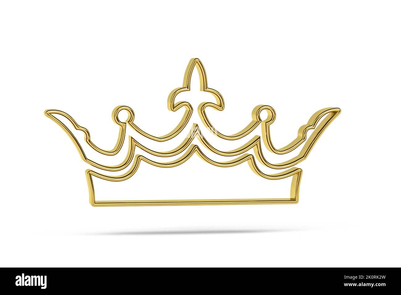 Golden 3d crown icon isolated on white background - 3d render Stock ...