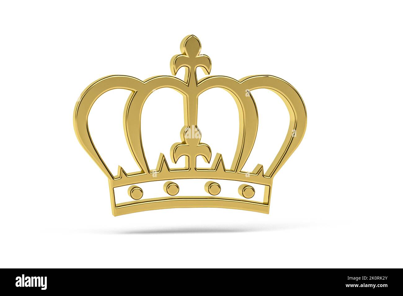 Golden 3d crown icon isolated on white background - 3d render Stock ...