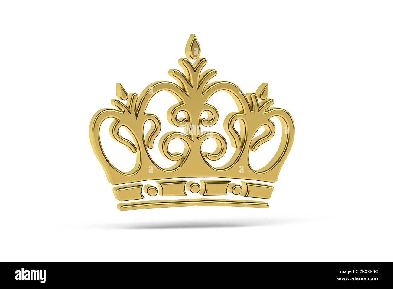 Golden 3d crown icon isolated on white background - 3d render Stock ...