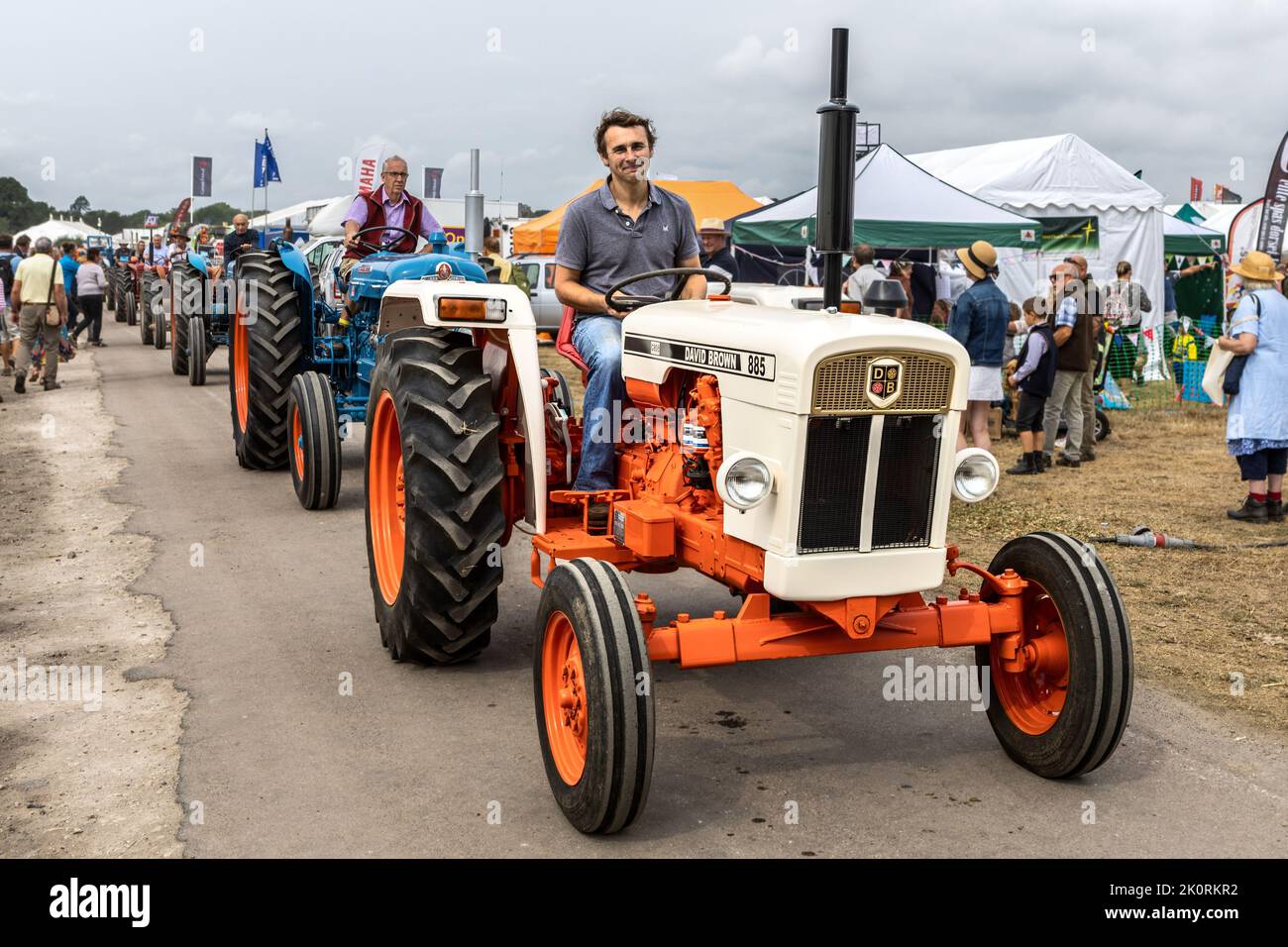 David Brown 885  Diesel Tractor, 1971 - 1980, Farm Machinery parade, Dorset County Show 2022, Dorset, UK Stock Photo