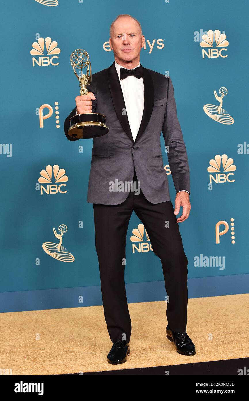 Los Angeles, USA. 12th Sep, 2022. Michael Keaton poses with the Emmy