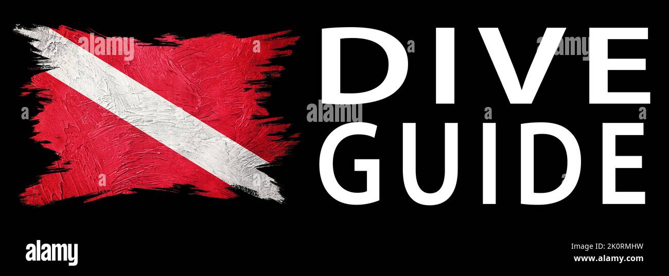 Dive Guide, Diver Down Flag, Scuba flag, Scuba Diving Stock Photo Alamy