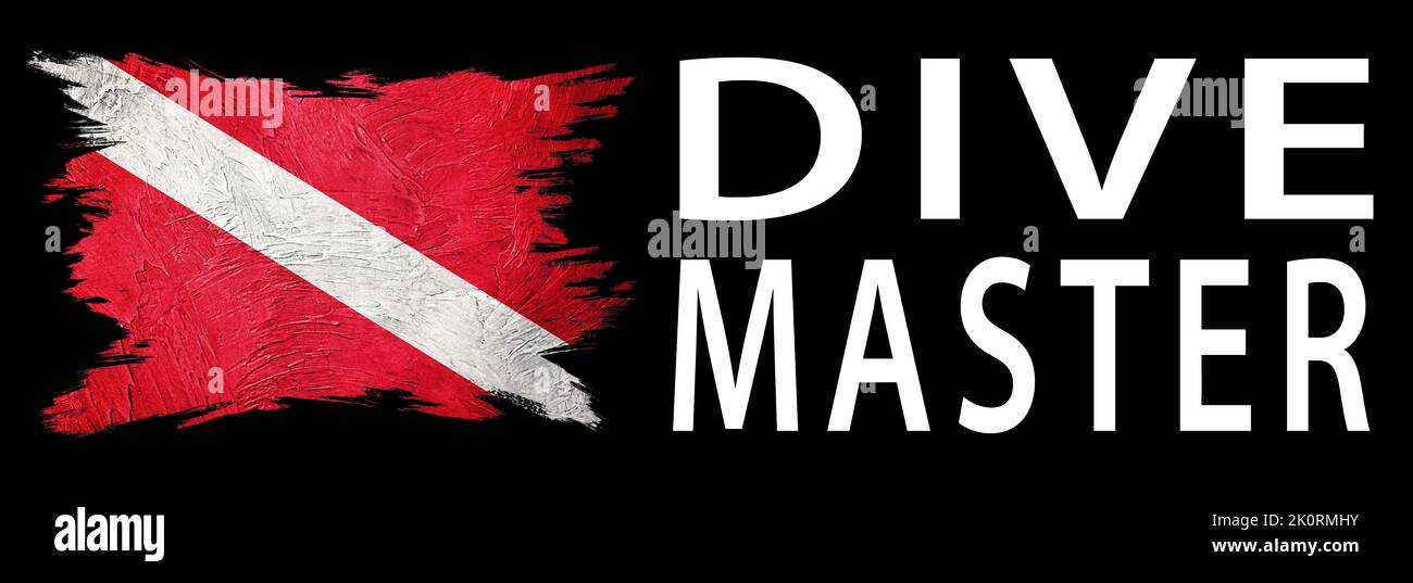 Dive Master, Diver Down Flag, Scuba flag, Scuba Diving Stock Photo Alamy