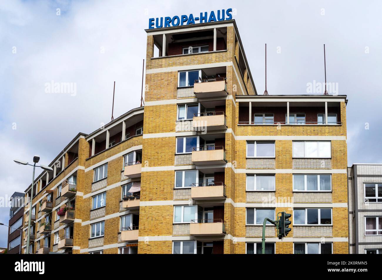 Europa-Haus in Kaiserslautern. Built in 1959, it is a lighthosue project of post-war architecture. Stock Photo