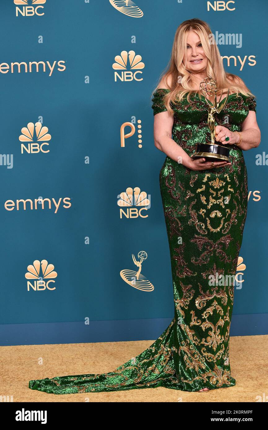 Los Angeles, USA. 12th Sep, 2022. Jennifer Coolidge poses with the Emmy