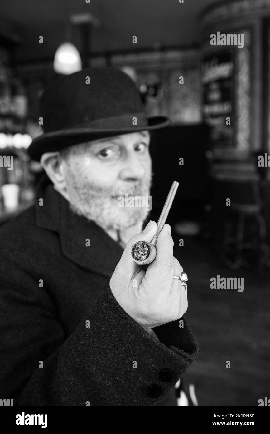 Victorian Man in Pub Stock Photo