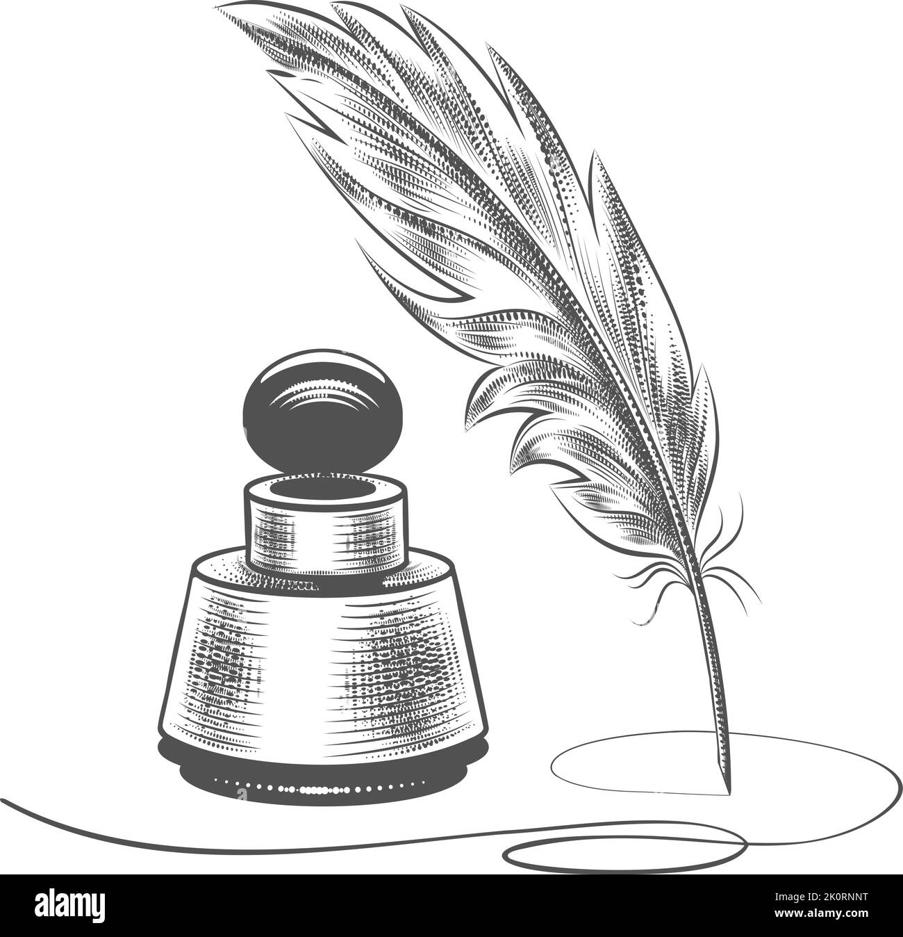 Quill and ink Stock Vector
