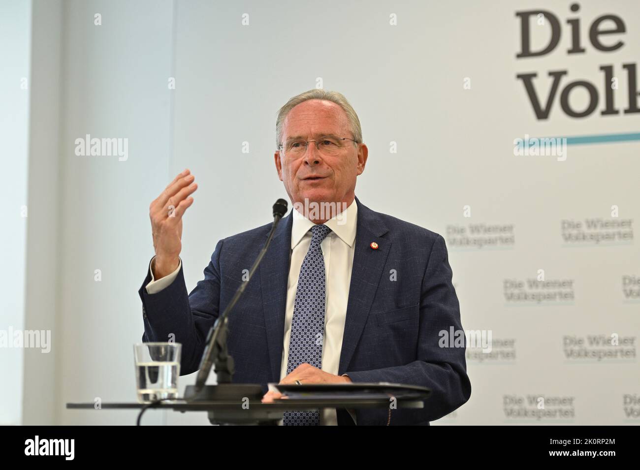 Vienna, Austria. 13th Sep, 2022. Press conference of the Vienna People's Party with state party chairman Karl Mahrer. Topic: News about the SPÖ financial scandal and news from the Vienna People's Party Stock Photo