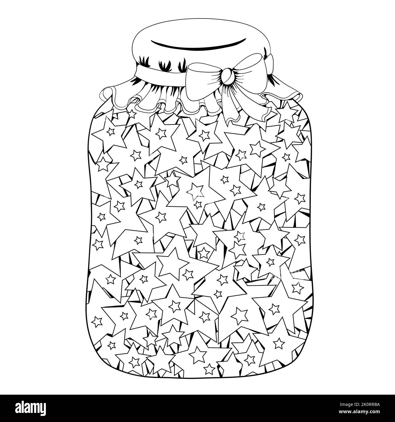Jam with the taste of stars. Stars in a jar. Marinated light. Wish Fulfillment Jar. Pickled night dreams. Emotions in the jar. Stock Vector