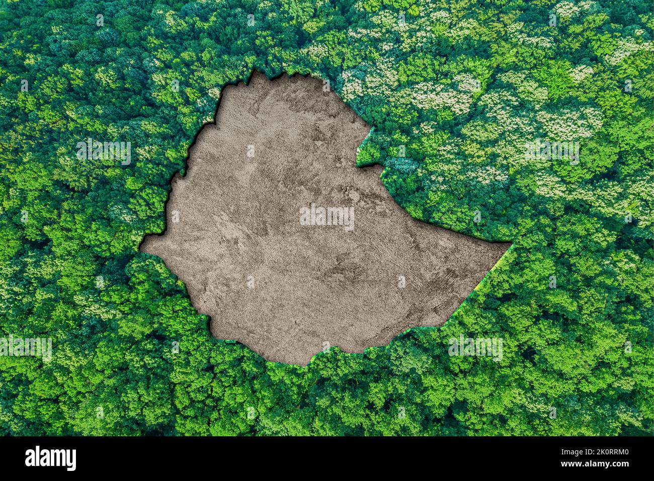 Sustainable habitat Map of Ethiopia, Environment concept Stock Photo
