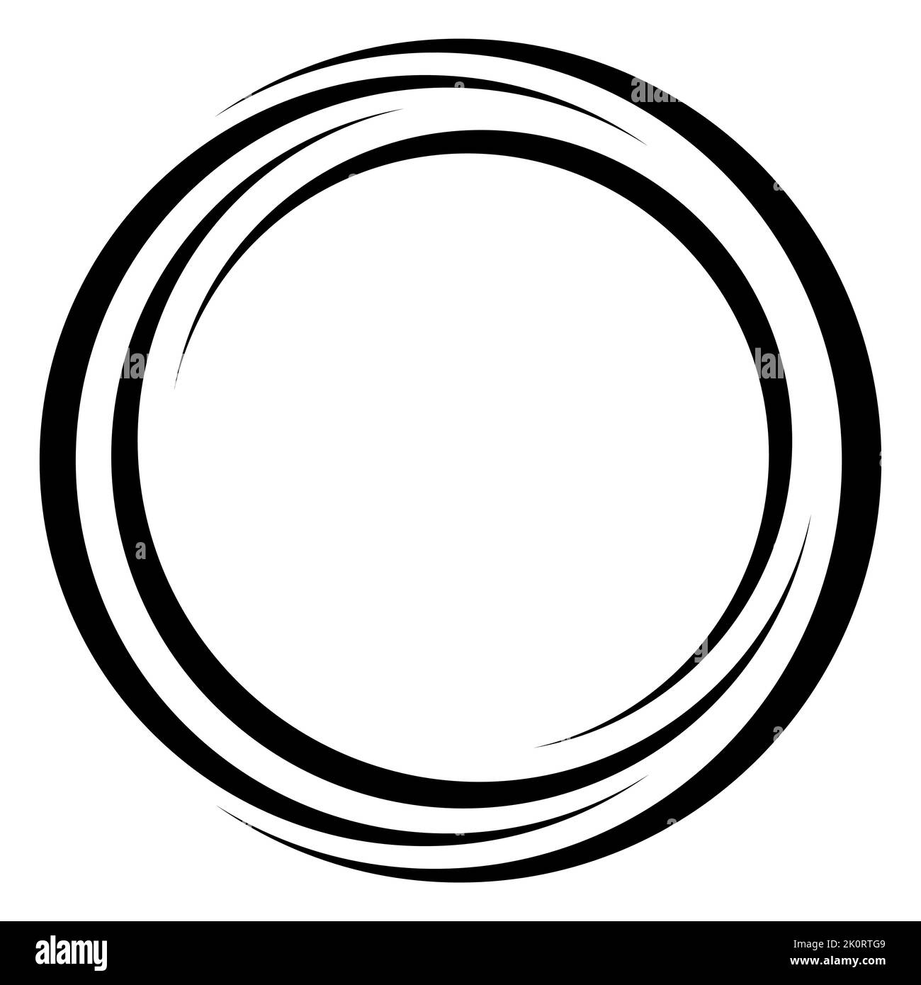 Circle logo, digital target round, shape swirl orbit, loop globe Stock Vector