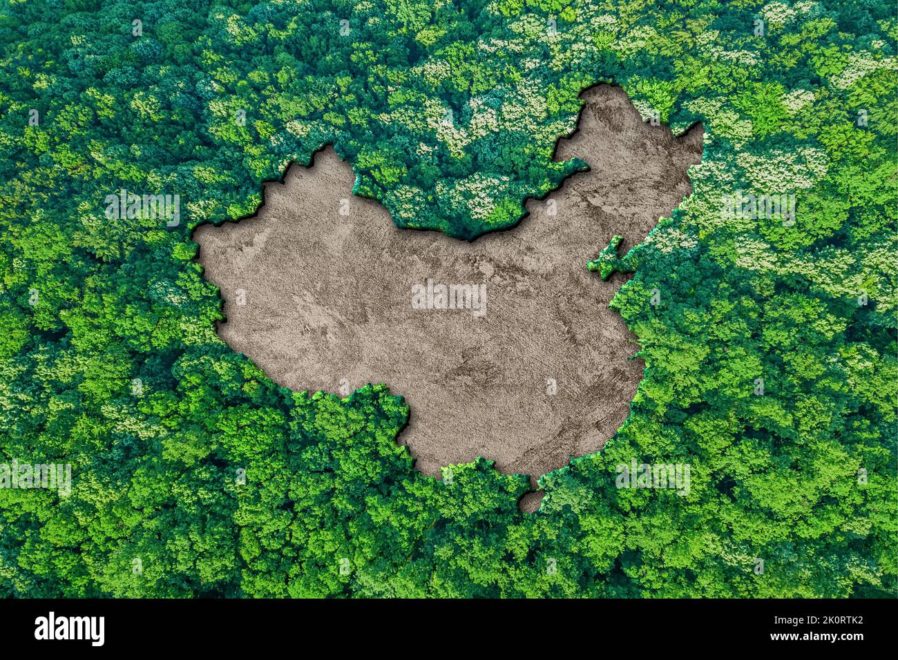 Sustainable habitat Map of China, Environment concept Stock Photo Alamy