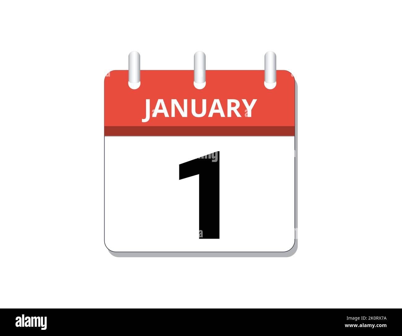 January, 1st calendar icon vector, concept of schedule, business and tasks Stock Vector