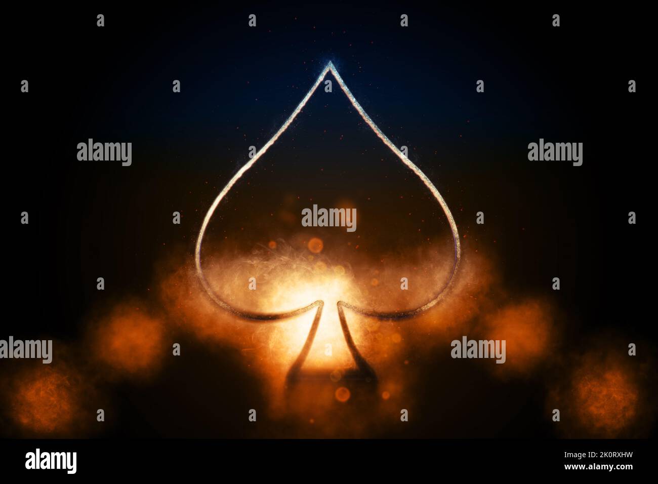 Spade card symbol, playing cards symbol, Blue symbol Stock Photo Alamy