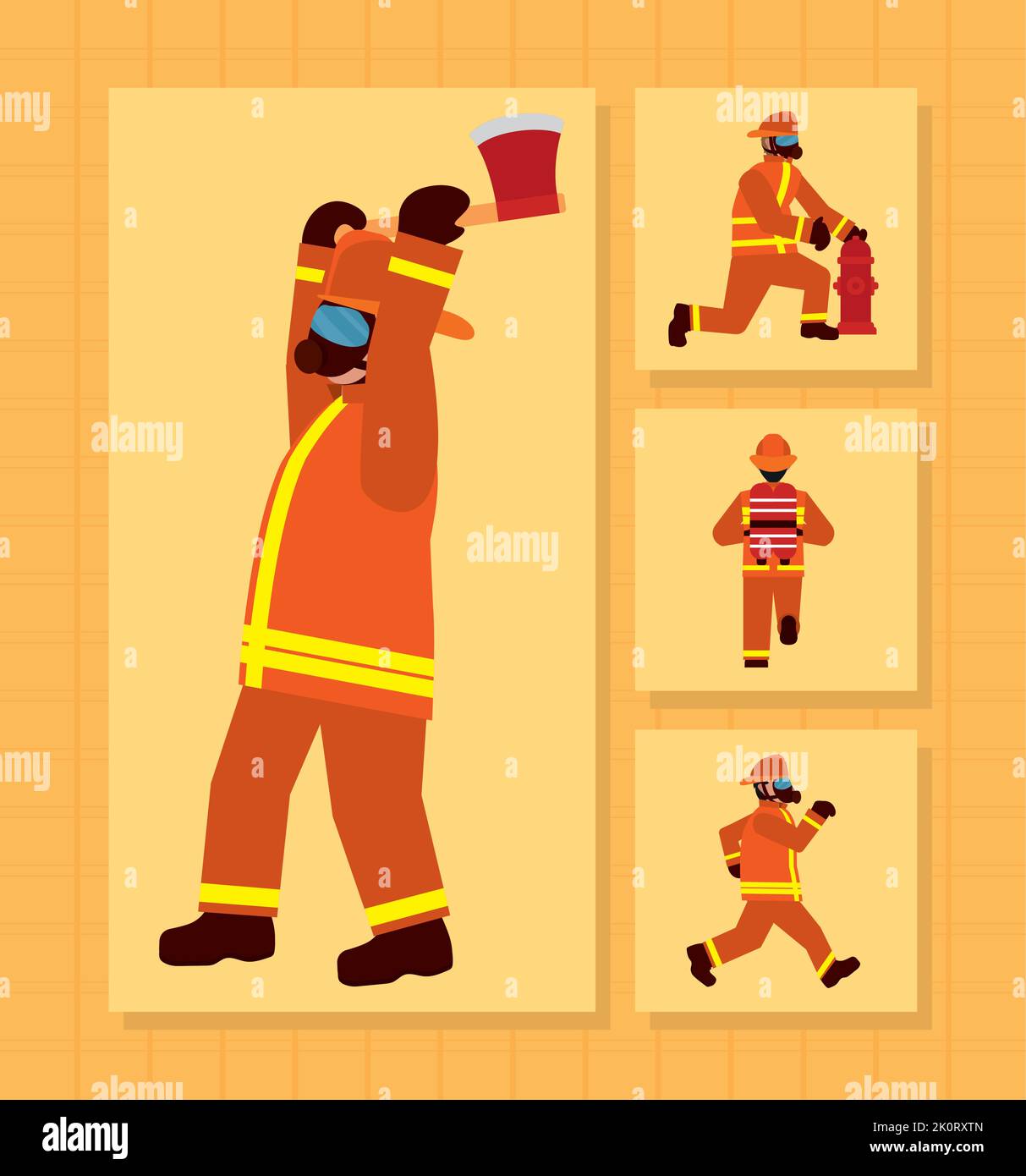 firefighter icon set Stock Vector Image & Art - Alamy