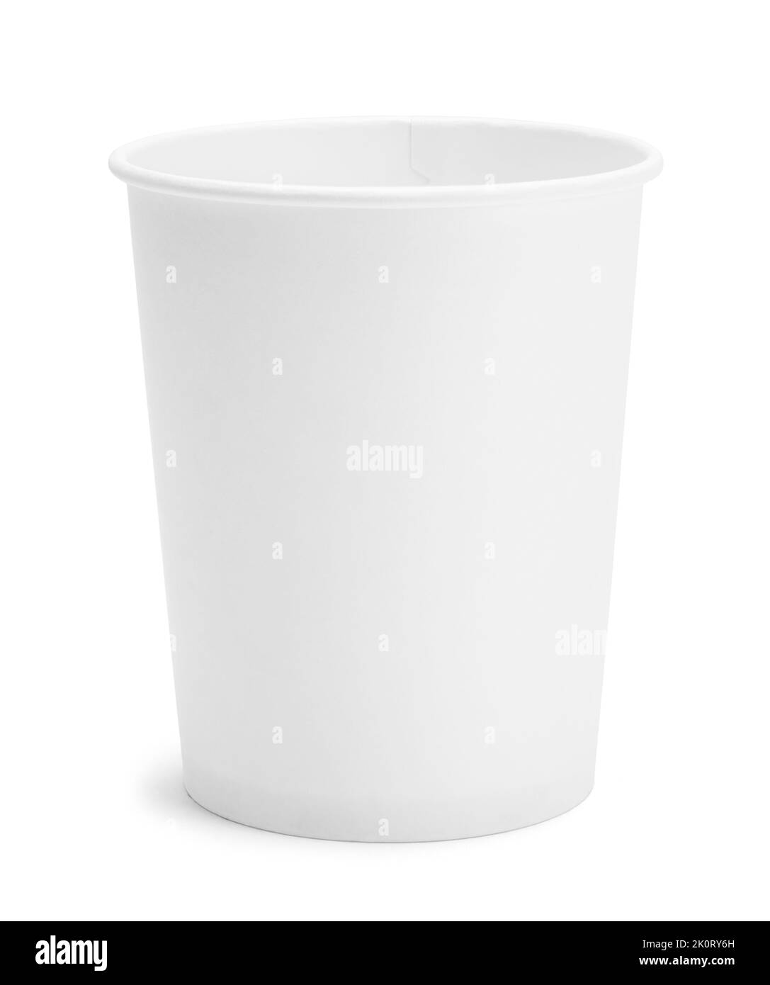 Empty Cardboard Cup Cut Out on White. Stock Photo