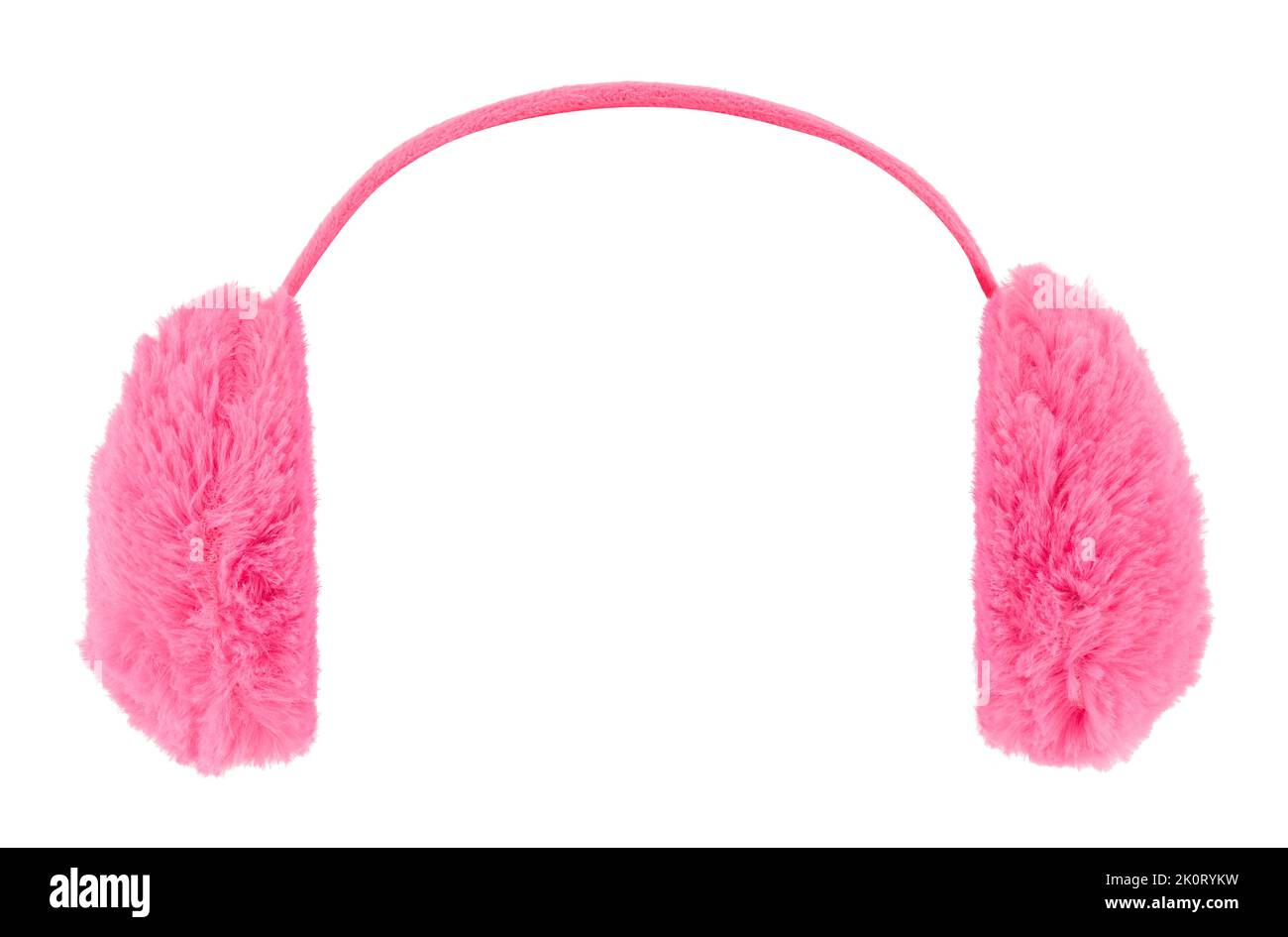 Pink Ear Muffs Cut Out on White. Stock Photo