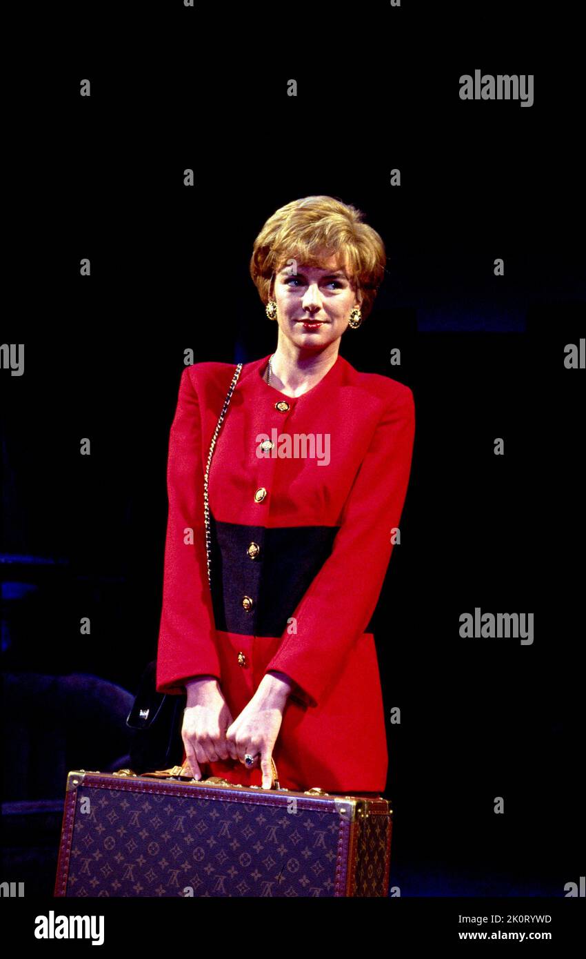 Doon Mackichan (Princess Diana) in THE QUEEN AND I by Sue Townsend at the Royal Court Theatre, London SW1  11/06/1994  a co-production with Out of Joint and Haymarket Theatre, Leicester  music & lyrics: Mickey Gallagher & Ian Dury  design: Fotini Dimou  lighting: Rick Fisher  director: Max Stafford-Clark Stock Photo